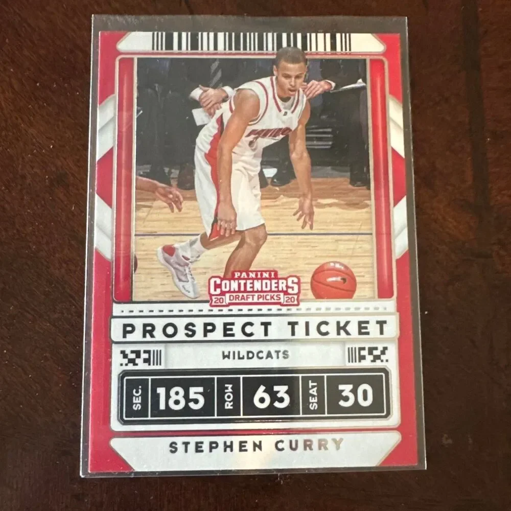 Stephen Curry 2020 Panini Contenders Draft Picks Prospect Ticket Red card
